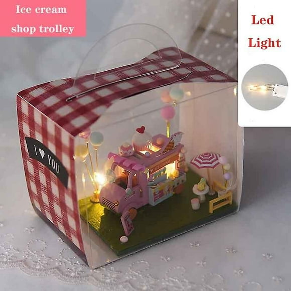 Cadeau de Noël Nouvel An mini Maison de Poupée Accessoires Maison de Poupée miniature Meubles Cadeaux d'Anniversaire en Bois Fait Main Jouets