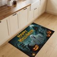 thumbnail image 3 of Entryway Rug 2'x3', Happy Halloween Kitchen Runner Rugs Non-Slip Carpet Mats, Spooky Ghost Pumpkins Castle Graveyard Bedside Rugs Runners Washable Floor Carpet for Bathroom Laundry Room, 3 of 8