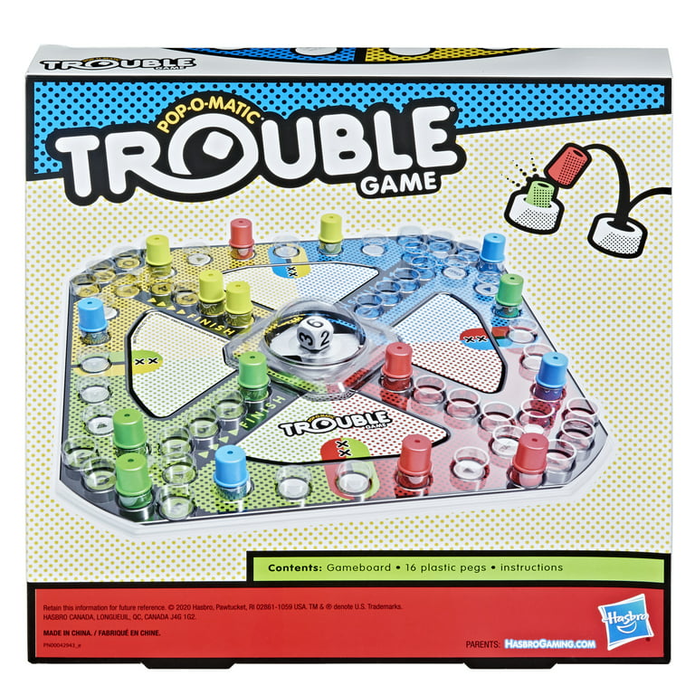 Manoeuvreren Vertolking Bonus Trouble Game, Pop-O-Matic, Kids & Family Party Board Game with 16 Pegs -  Walmart.com