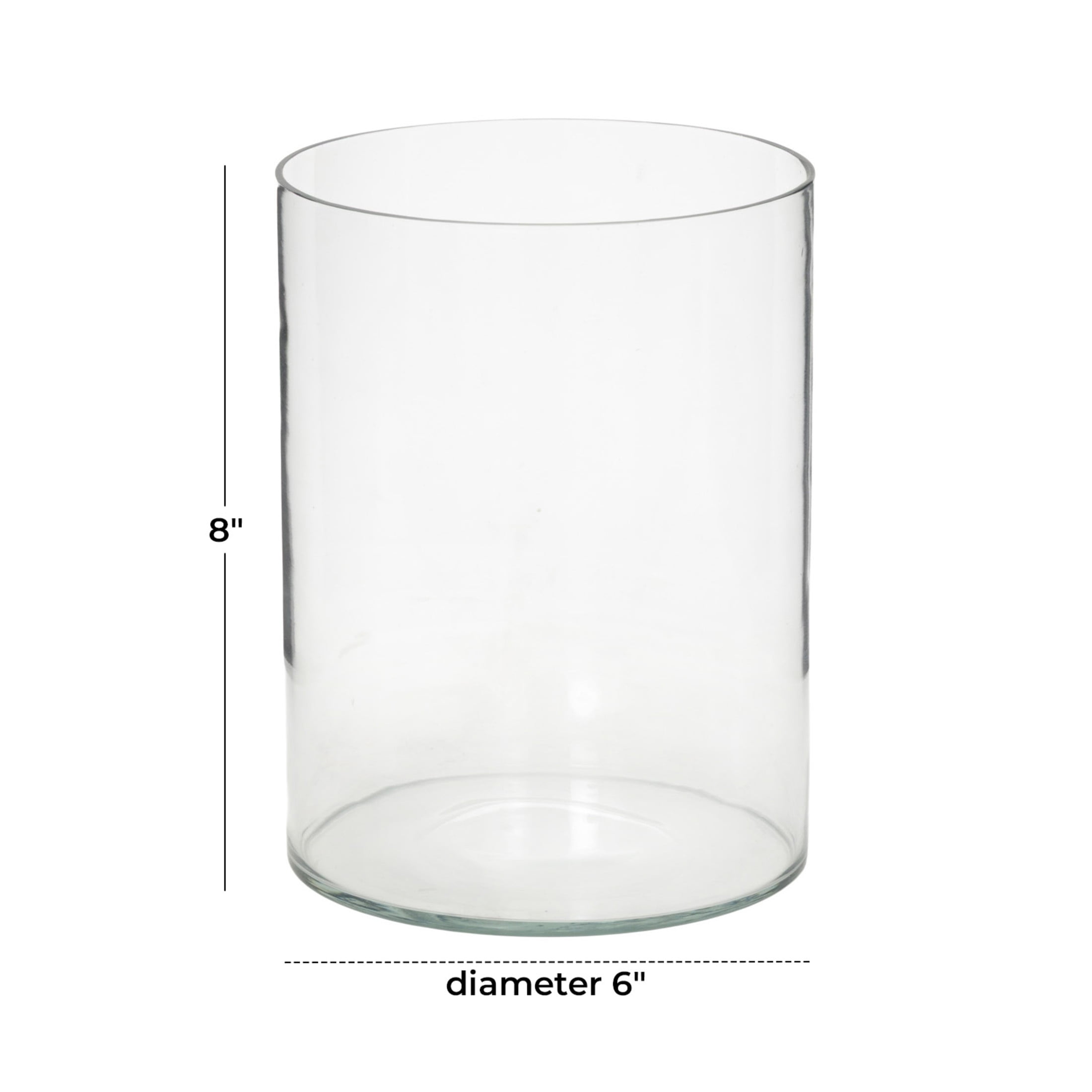 DecMode 8" Wide Glass Vase