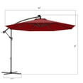thumbnail image 3 of Gymax 10Ft Patio Solar LED Outdoor Offset Hanging Umbrella w/ 24 Lights Burgundy, 3 of 9