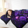 thumbnail image 3 of Homewish Hipple Death Skull Twin Comforter Sets,Retro Purple Rose Bedding Set,Happy Halloween Duvet,Black Reversible,2-Piece,1 Comforter and 1 Pillowcase, 3 of 7