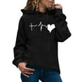 thumbnail image 2 of Gibobby Invierno y Navidad Sudaderas Mujer Casual Sweater Women's Long-Sleeved Imprimed Hoodies & Sudaderas （Negro， XXL), 2 of 3