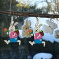 Zgyau Hangs New Easter Wooden Pendant Easter Bunny Egg Decoration