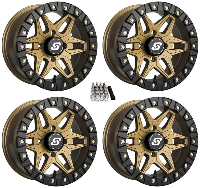 Sedona Split 6 Beadlock UTV Wheels/Rims Bronze 15" Polaris RZR 1000 XP