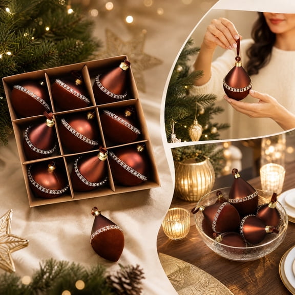 Christmas Ball Ornaments Flocked 8cm Velvet Christmas Tree Decorations Plastic Hanging Baubles Matte Holiday Ornament Window Display Party Decor Winter Home Decoration