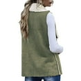 thumbnail image 4 of Dezsed Womens Fuzzy Fleece Vest Jackets Clearance Women Fashion Wear Solid Sleeveless Reversible Suede Vests With Large Lapels Green XL, 4 of 5