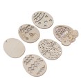 thumbnail image 2 of 30Pcs Wooden Easter Pendant Assorted Eggs Style Durable Light Weight Wooden Cutouts with Pens Ropes for DIY Decoration, 2 of 14