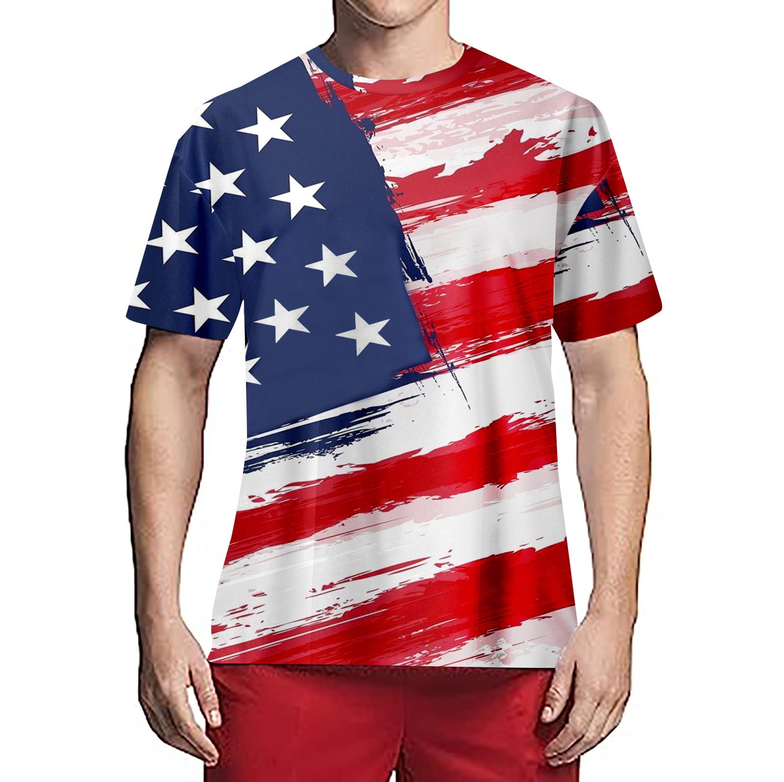 LEEy-world Men's T-Shirts USA Patriotic American Flag For Men Women ...