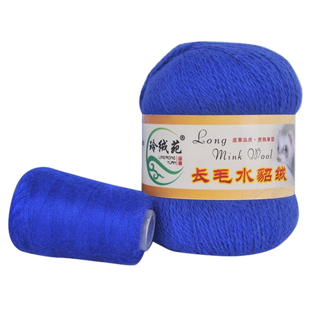Injueey 2 pack/lote de hilo suave y duradero para pasatiempo relajante y terapéutico para principiantes, hilo de lana para bufanda Tela de costura y artesanía Joyas azules