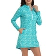 thumbnail image 4 of HDE Women's Swimwear Cover Up Dress Long Sleeve Tunic Ocean Swirl S, 4 of 6