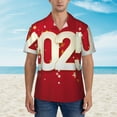 thumbnail image 2 of Sikiie Happy New 2025 Year Print Men's Hawaiian Shirt, Summer Beach Button Pocket Short Sleeve T-Shirt,3X-Large, 2 of 7