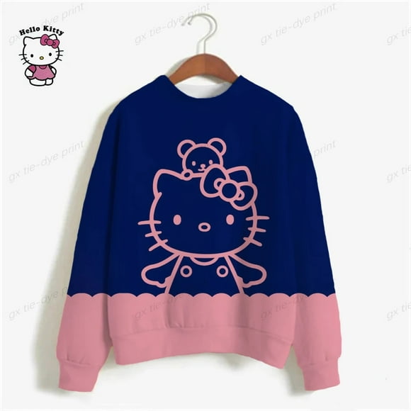 Hello Kitty Hoodie Women 3d Waffle Sweatshirt ‘s Gothic Street Harajuku Kawaii Mujer ‘s Long Sleeve HOEMLIN