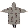 thumbnail image 2 of Oversized Wearable Blanket Hoodie,German Shorthaired Pointer Sherpa Blanket Hoodie with Super Pockets,Super Warm Fuzzy Pullover for Women & Men, 2 of 6