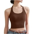 thumbnail image 2 of Xixinqiwan No Boundaries Tank Tops for Women,Womens Scoop Neck Tank Tops Longline Padded Sports Bra Spaghetti Strappy Workout Yoga Crop Tops, 2 of 5