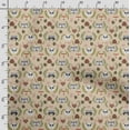 thumbnail image 3 of Soimoi Llama Alpaca Printed, Japan Crepe SatinFabric, by The Yard 54 Inch Wide, Decorative Sewing Fabric for Dresses Kimonos Gowns, Beige, 3 of 5