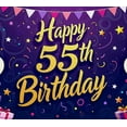 thumbnail image 3 of Vibrant Purple Happy 55th Birthday Banner with Balloons Stars and Gift Boxes Background Party Decoration for Birthday Parties Photography Props and Backdrop Decorations, 3 of 7