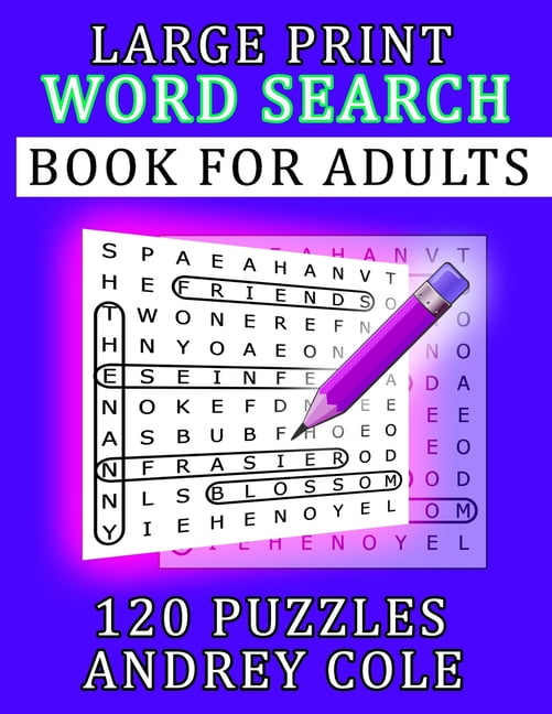 Large Print Word Search Book For Adults 120 Puzzles (Paperback