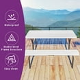 thumbnail image 2 of Dextrus 6ft Heavy Duty Outdoor Folding Picnic Table and Bench Resin Tabletop & Stable Steel Frame with Umbrella Hole for Yard Patio Lawn Party, White, 2 of 5