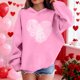 thumbnail image 3 of Sudadera con capucha y estampado de corazón de San Valentín, sudadera de manga larga para niños y niñas, chaqueta para niñas de talla mediana y grande., 3 of 7