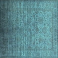 thumbnail image 1 of Ahgly Company Indoor Square Oriental Turquoise Blue Industrial Area Rugs, 8' Square, 1 of 4