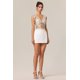 thumbnail image 4 of Vestido Bellabarnetten Siara con cuello en V, halter, flores y encaje, mini, 4 of 6