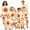 Beige, variant on Family Matching Halloween Pajamas with Dog Pumpkin Print Crew Neck Sleepwear Set