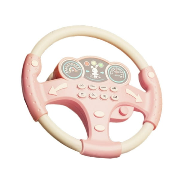 Toy de directorio redondo Juguete Fingente Driving Kids Sound Game Controlador de conducción portátil Actividad musical para niñas Regalo de bebé rosa