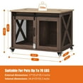 thumbnail image 3 of M optimized Dog Crate Furniture with Sliding Barn Door, Flip Top Dog Crate End Table with Wheels, Indoor Dog Kennel Furniture with Removable Divider, Dog House, 3 of 7