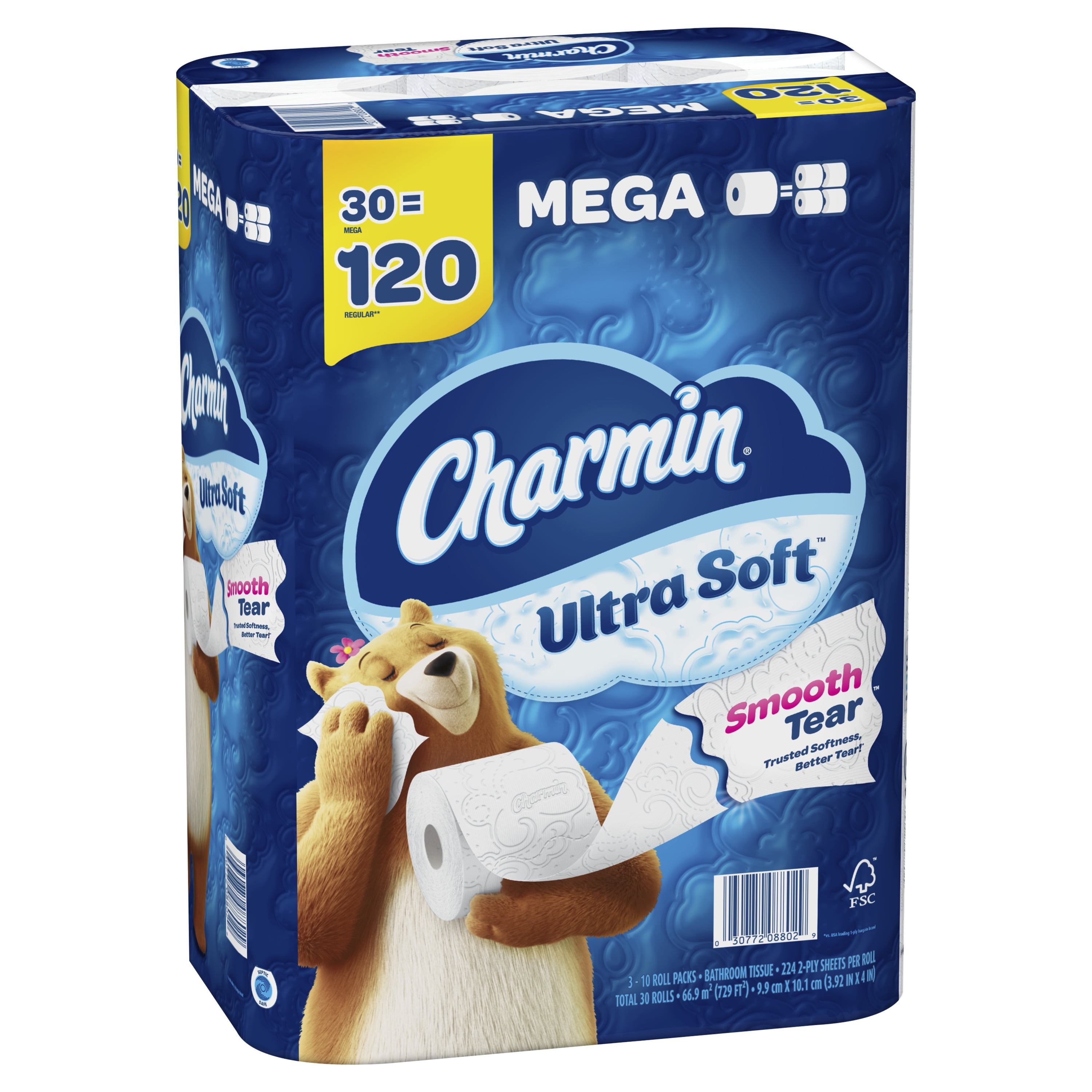 Charmin Ultra Soft Toilet Paper 24 Mega Rolls, 224 Sheets per Roll