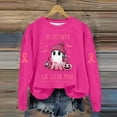 thumbnail image 2 of Arlun,In October We Wear Pink Sweatshirts for Women Halloween Funny Ghost Graphic Pullover Sweatshirts Cancer Awareness Loose Long Sleeve Round Neck Tops Hot Pink XXXL, 2 of 4