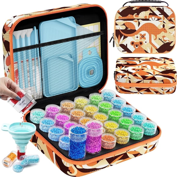 ARTDOT Boîtes de Rangement pour Peinture au Diamant à 30 Compartiments, Contenants de Rangement Portatifs pour Art au Diamant avec Accessoires et Outils pour Adultes