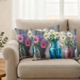 thumbnail image 2 of Spring Floral Outdoor Waterproof Pillow Covers, White Daisy Vintage Flowers Wooden Decorative Rectangle Throw Pillowcase Sofa Cushion Sham for Patio/Couch/Chair, 20"x12" 2 Pack, 2 of 8