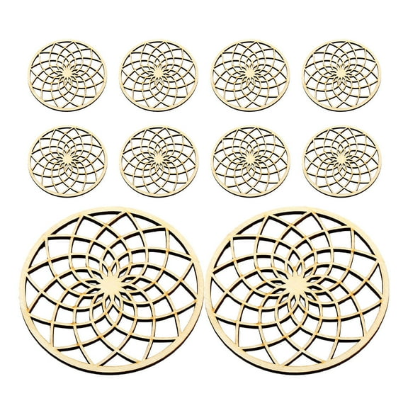 GAXIRE 10Pcs Wood Hot Pot Holders Heat Resistant Coaster Mats for Kitchen Counter