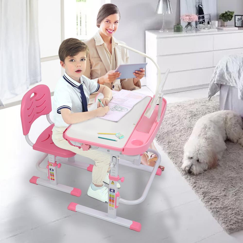 Ktaxon Kids Desk and Chair Set Height Adjustable Children Study Table with Light, Ergonomic Design - image 5 of 12