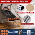 thumbnail image 5 of Electronic Basketball Arcade 2 Player, SHINPT Foldable Indoor Game for Kids Adults, Dual Shot Basketball Arcade Game with 8 Modes, Electronic Scoreboard, Hoop, 6 Balls & Air Pump Included, 5 of 9