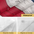 thumbnail image 5 of No Hook Shower Curtain with Snap in Liner, Independence Day USA Flag Waterproof Fabric Bathroom Curtain Mesh Top Window, Vintage Stripes and Stars Shower Curtains 72x72in, 5 of 9