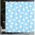 thumbnail image 3 of Ambesonne Blue and White Shower Curtain, Polka Dots Clouds, 69"Wx70"L, Pale Blue and White, 3 of 4