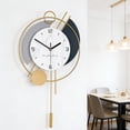 thumbnail image 6 of Large Wall Clocks for Living Room,3D Gold Pendulum Geometric Mute Metal Digital Home Clock, 6 of 8