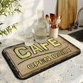 thumbnail image 3 of Coffee Text Pattern Coffee Bar Mat Accessories for Countertop Absorbent Hide Stain Dish Drying Mats for Kitchen Counter Draining Pad Under Coffee Maker Coffee Pot Espresso Machine 19.5x12in, 3 of 7