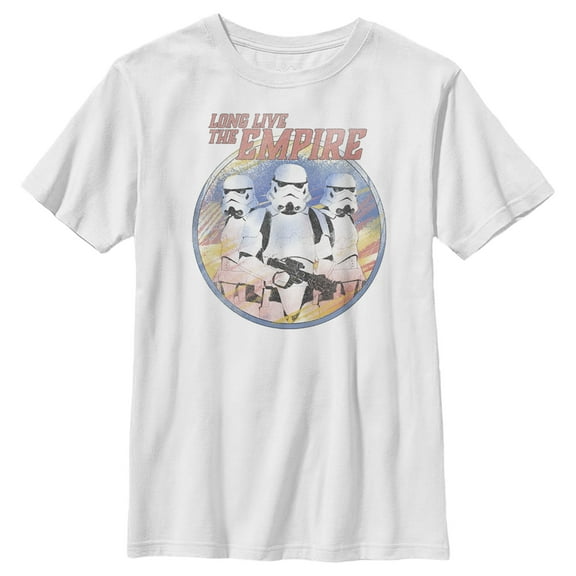 Boy's Star Wars: The Mandalorian Stormtroopers Long Live The Empire Graphic Tee White X Small