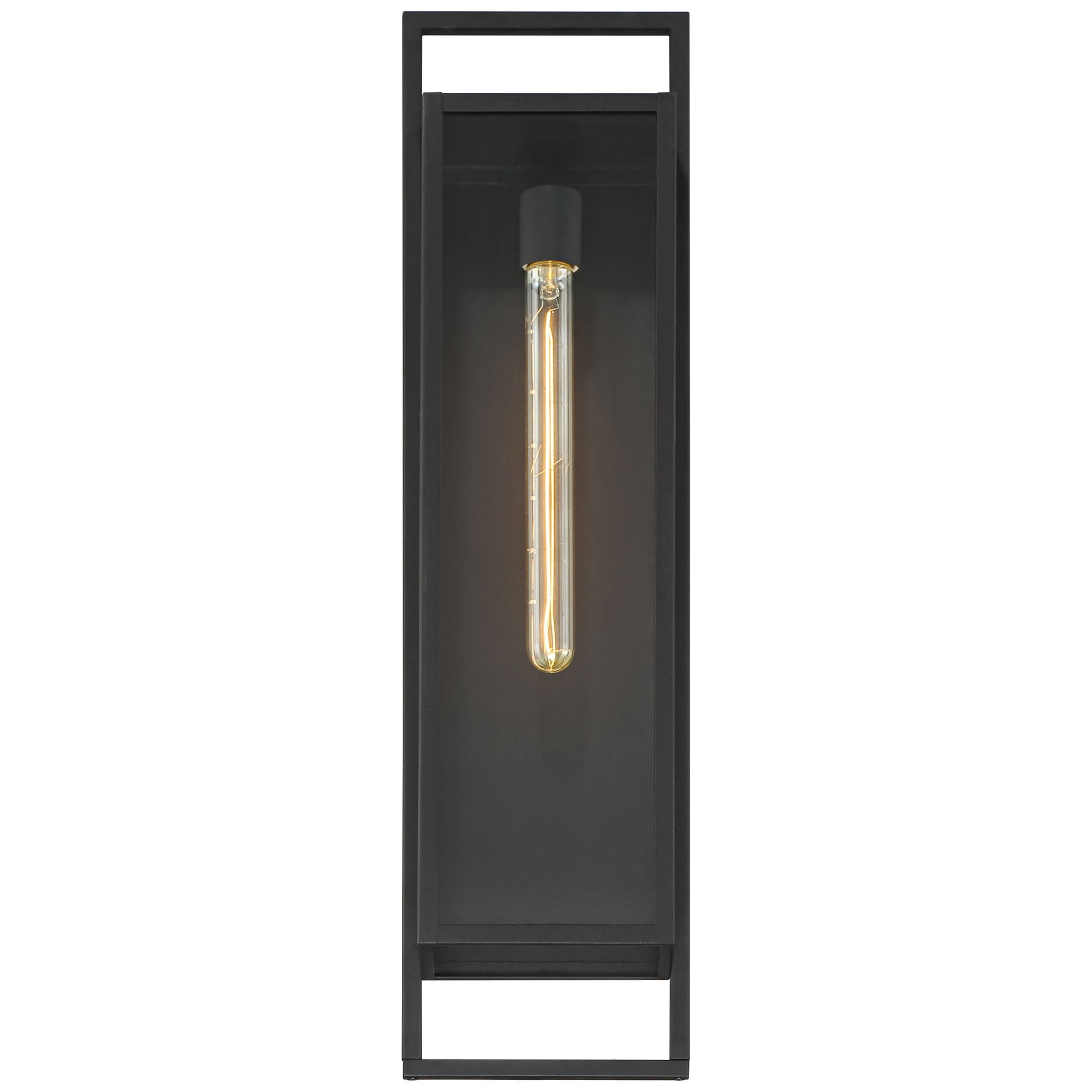 Possini Euro Design Jericho 28" High Modern Outdoor Wall Light Fixture Mount Porch House Edison Bulb Textured Black Finish