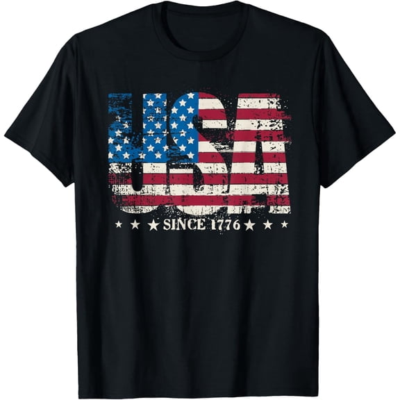 Playful Comfort Tee - Vintage USA Patriotic American Flag Men Women Kids July 4th T-Shirt