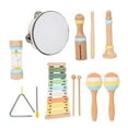 thumbnail image 3 of Juego de instrumentos musicales para bebés, juguete musical rítmico para bebés, educación preescolar, habilidades motoras, sonajero de madera, maracas 8 piezas, 3 of 9