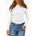 thumbnail image 3 of PRETTYGARDEN Womens Tops Fall Long Sleeve Fitted T Shirts Waffle Ruched Crop Shirt Basic Knit Workout Y2k Clothes, 3 of 9