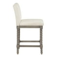 thumbnail image 3 of Abbott 26" Spindle Counter Stool with Brushed Gray Frame and Linen White Fabric, 3 of 7