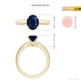 thumbnail image 3 of ANGARA Natural 2 Ct Tapered Shank Oval Solitaire Sapphire Ring in 14K Yellow Gold for Women (Size-9x7mm) | September Birthstone, Anniversary, Jewelry Gift for Women | Natural Blue Sapphire Ring, 3 of 8
