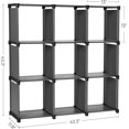 thumbnail image 4 of SONGMICS 9-Cube DIY Storage Shelves, Closet Organizer Rack, Non-Woven Fabric Cabinet, Black, 4 of 6