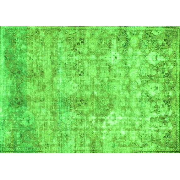 Ahgly Company Indoor Rectangle Abstract Green Modern Area Rugs, 7' x 10'