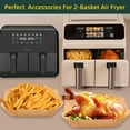 thumbnail image 3 of JFBUJC 50/100/150/20pcs Rectangle Air Fryer Disposable Paper Liners, Non-Stick Parchment Paper For Ninja Dual Air Fryer Oil Proof & Water Proof, 3 of 5